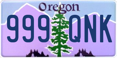 OR license plate 999QNK