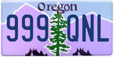 OR license plate 999QNL