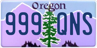 OR license plate 999QNS