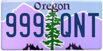 OR license plate 999QNT