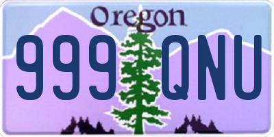 OR license plate 999QNU