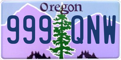 OR license plate 999QNW