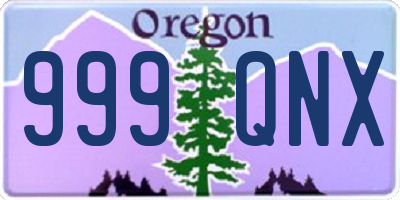 OR license plate 999QNX