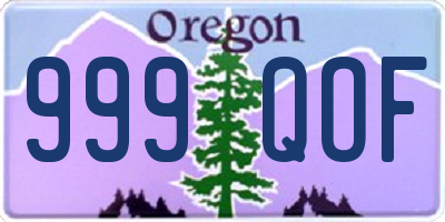 OR license plate 999QOF