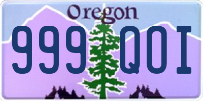 OR license plate 999QOI