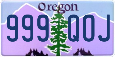 OR license plate 999QOJ