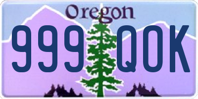 OR license plate 999QOK