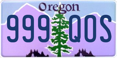 OR license plate 999QOS