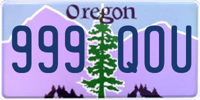 OR license plate 999QOU