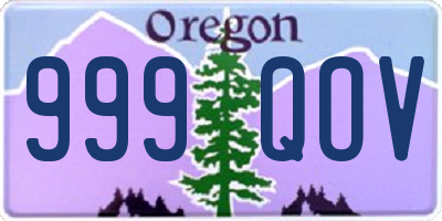 OR license plate 999QOV