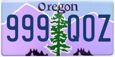 OR license plate 999QOZ