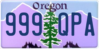 OR license plate 999QPA