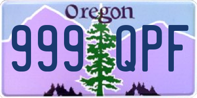 OR license plate 999QPF