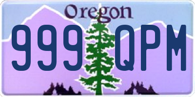 OR license plate 999QPM