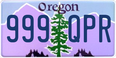 OR license plate 999QPR