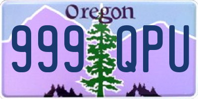 OR license plate 999QPU