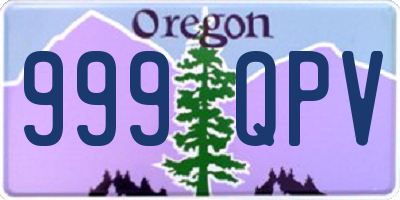 OR license plate 999QPV