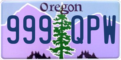 OR license plate 999QPW