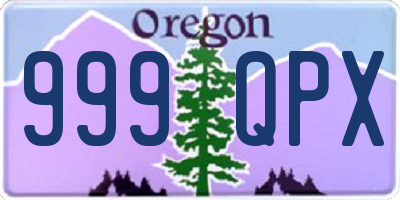 OR license plate 999QPX