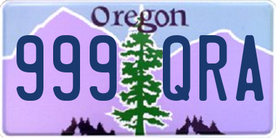 OR license plate 999QRA