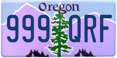 OR license plate 999QRF