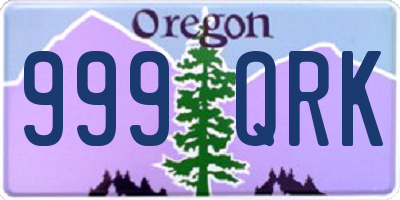 OR license plate 999QRK