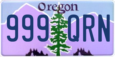 OR license plate 999QRN