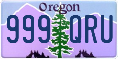 OR license plate 999QRU