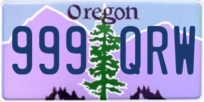 OR license plate 999QRW