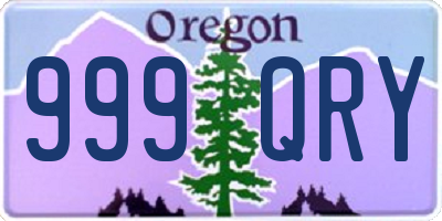 OR license plate 999QRY