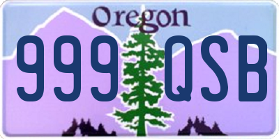 OR license plate 999QSB