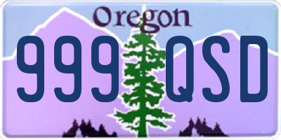 OR license plate 999QSD