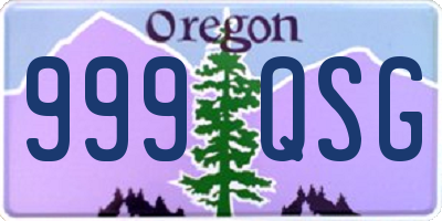 OR license plate 999QSG