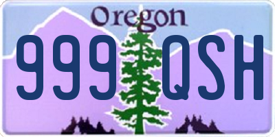 OR license plate 999QSH