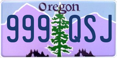 OR license plate 999QSJ