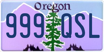 OR license plate 999QSL