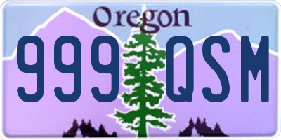 OR license plate 999QSM