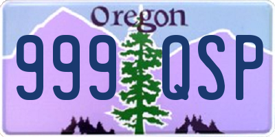 OR license plate 999QSP