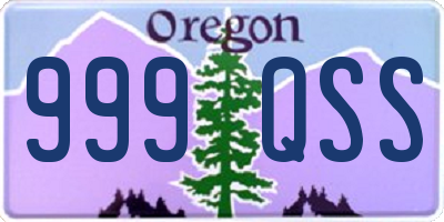 OR license plate 999QSS