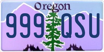 OR license plate 999QSU