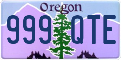 OR license plate 999QTE