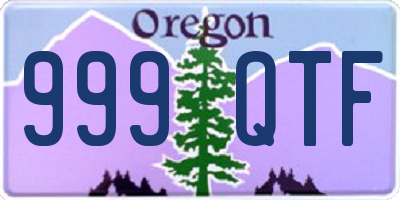 OR license plate 999QTF