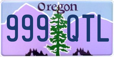 OR license plate 999QTL