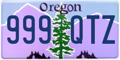 OR license plate 999QTZ