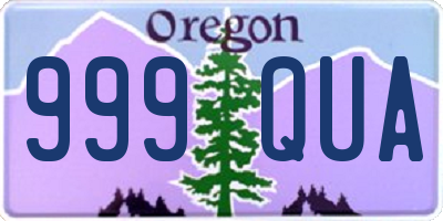 OR license plate 999QUA