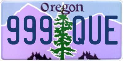 OR license plate 999QUE