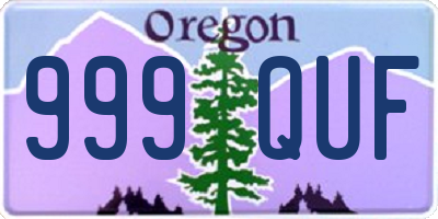 OR license plate 999QUF