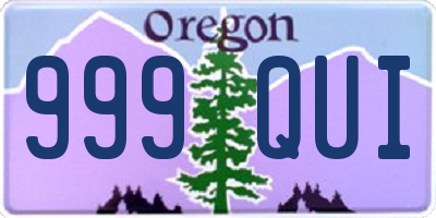 OR license plate 999QUI