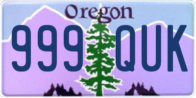 OR license plate 999QUK