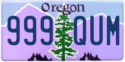 OR license plate 999QUM
